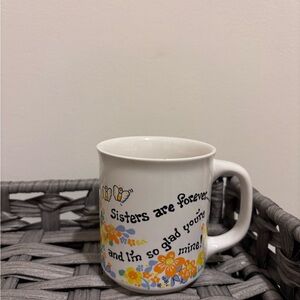Floral White Mug - Sisters Are Forever